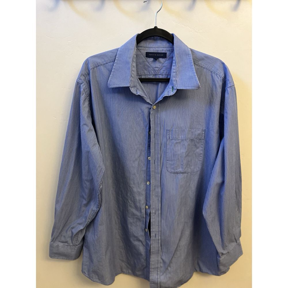 Men's Tommy‎ Hilfiger L/S Size XL Blue/white Striped